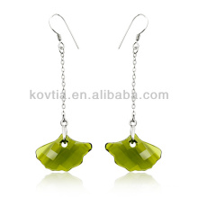 Le nouveau design 925 boucles d&#39;oreille en argent sterling avec pendentifs en cristal